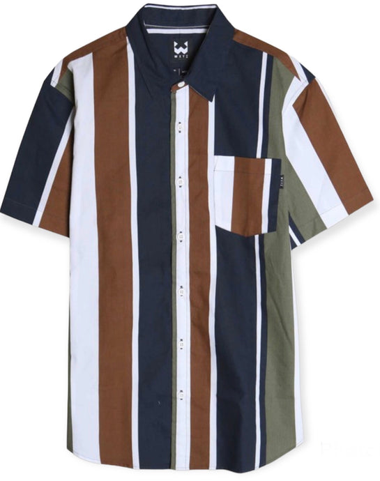 Allover Striped Short Sleeve Shirt