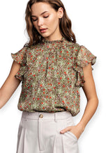 Load image into Gallery viewer, Amerie Floral Ruffle Short Sleeve Top
