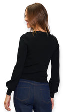 Load image into Gallery viewer, Madison&#39;s Sweetheart Neckline Sweater Top- Black
