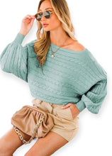 Load image into Gallery viewer, Soft Pastel Blue Dolman Sweater
