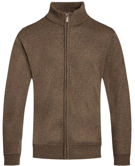 Brown Full Zip Up Casual Comfortable Sweater