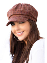 Load image into Gallery viewer, Rust Plaid Newsboy Caps
