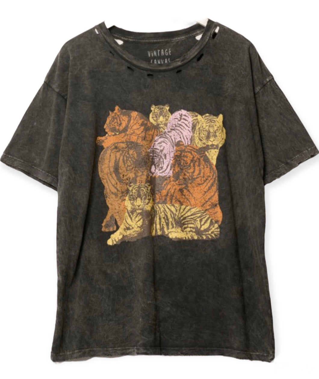 Vintage Style Mineral Wash Tigers Tee