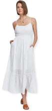 Load image into Gallery viewer, Arabella White Flowy Spaghetti Dress
