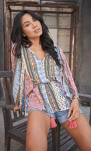 Load image into Gallery viewer, The Rosa&#39; Mixed Print Long Sleeve Top

