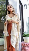 Load image into Gallery viewer, Cora Embroidered Flowy Kimono- Cream
