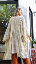 Load image into Gallery viewer, Cora Embroidered Flowy Kimono- Cream
