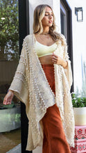 Load image into Gallery viewer, Cora Embroidered Flowy Kimono- Cream
