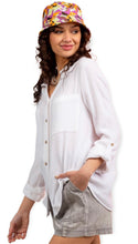 Load image into Gallery viewer, Daisy White Long Sleeve Button Down Shirt
