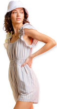 Load image into Gallery viewer, Chole&#39;s Sleeveless Woven Striped Romper- Blue
