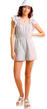 Load image into Gallery viewer, Chole&#39;s Sleeveless Woven Striped Romper- Blue
