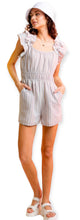 Load image into Gallery viewer, Chole&#39;s Sleeveless Woven Striped Romper- Blue
