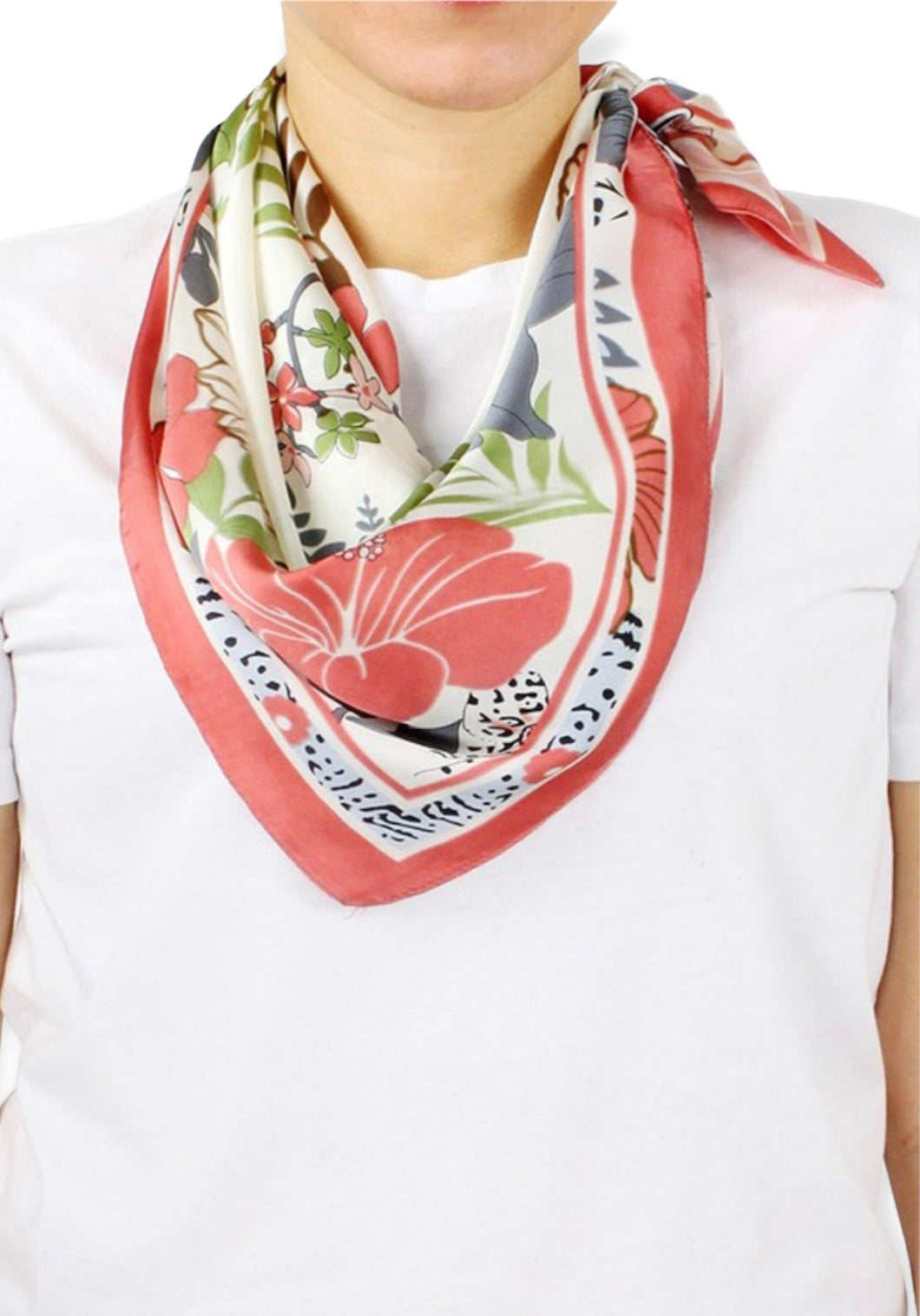 Maya's Floral Satin Scarf