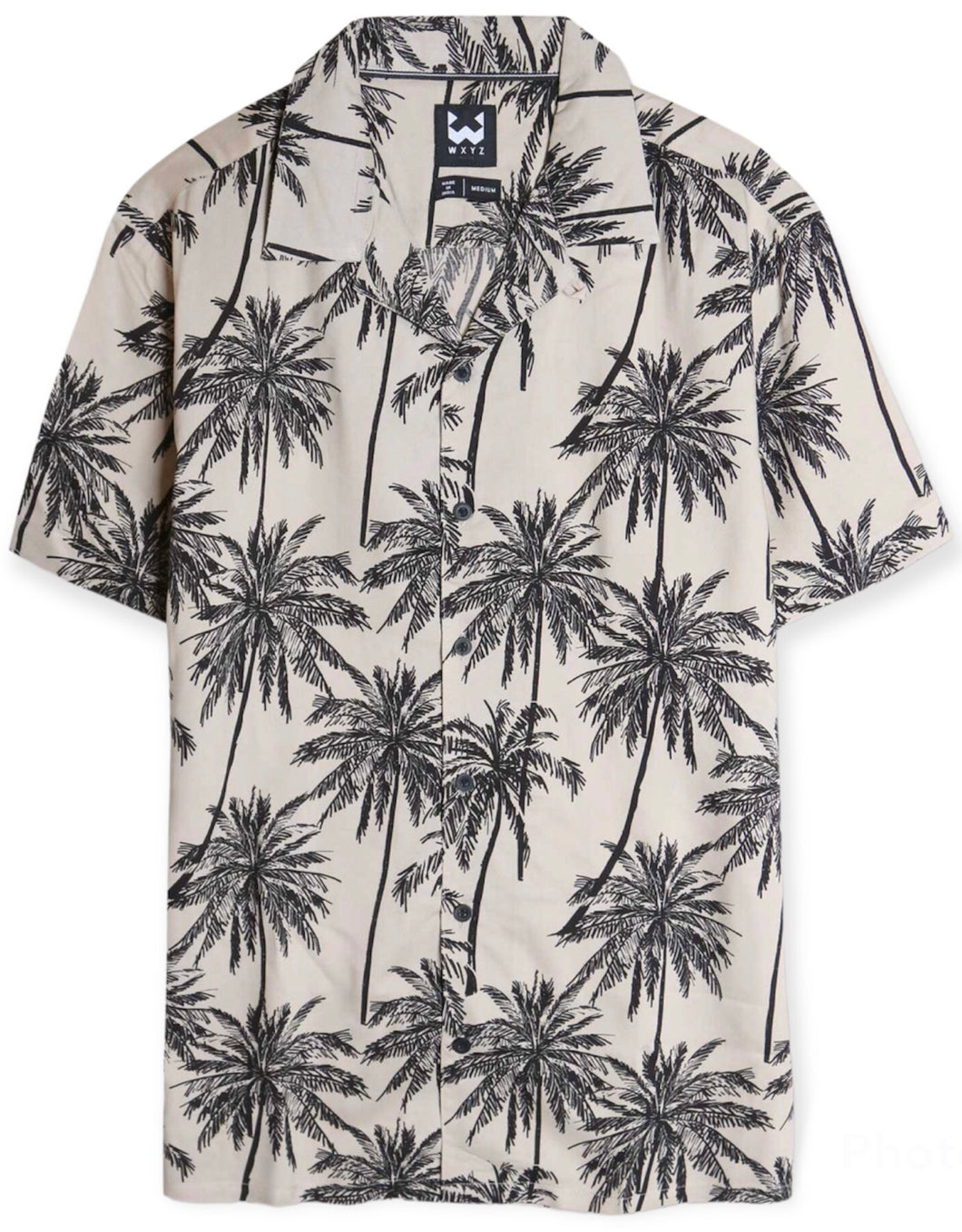 Poplin Carbon Peach Palm Tree Shirt