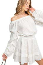Load image into Gallery viewer, Louisa White  Off Shoulder Mini Dress
