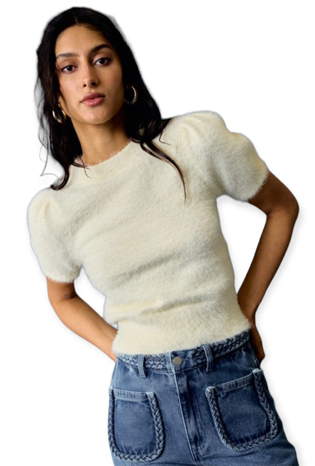The Elena Fuzzy Soft Sweater Top