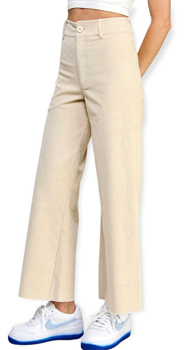 High-Waisted Sailor Straight  Corduroy Jeans