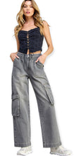 Load image into Gallery viewer, Ruby&#39;s Vintage Wash Cargo Jeans
