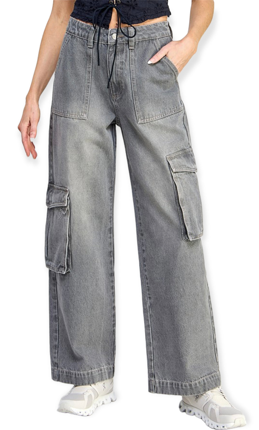 Ruby's Vintage Wash Cargo Jeans