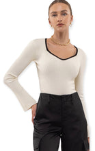 Load image into Gallery viewer, Tory&#39;s Ribbed Knit Long Sleeve Top- Ivory

