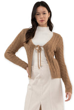 Load image into Gallery viewer, Audrey Tie Front Cozy Cardigan-Brown
