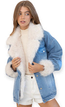 Load image into Gallery viewer, Charlotte&#39;s Oversized Fur Denim Jacket
