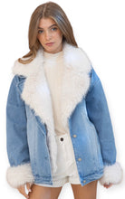 Load image into Gallery viewer, Charlotte&#39;s Oversized Fur Denim Jacket
