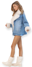 Load image into Gallery viewer, Charlotte&#39;s Oversized Fur Denim Jacket
