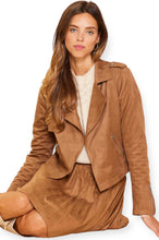 Load image into Gallery viewer, Faux Suede Moto Jacket
