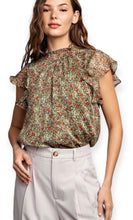 Load image into Gallery viewer, Amerie Floral Ruffle Short Sleeve Top
