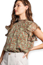 Load image into Gallery viewer, Amerie Floral Ruffle Short Sleeve Top
