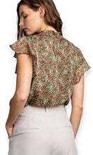 Load image into Gallery viewer, Amerie Floral Ruffle Short Sleeve Top
