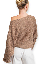 Load image into Gallery viewer, Lily&#39;s Loose Fit Knit Sweater Top- Mocha
