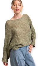 Load image into Gallery viewer, Lily&#39;s Loose Fit Knit Sweater Top- Sage

