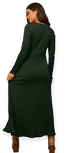 Load image into Gallery viewer, Forest Green Side Slit Sweater Dress
