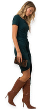 Load image into Gallery viewer, Hannah&#39;s Twist Wrap Midi Dress- Dark Green
