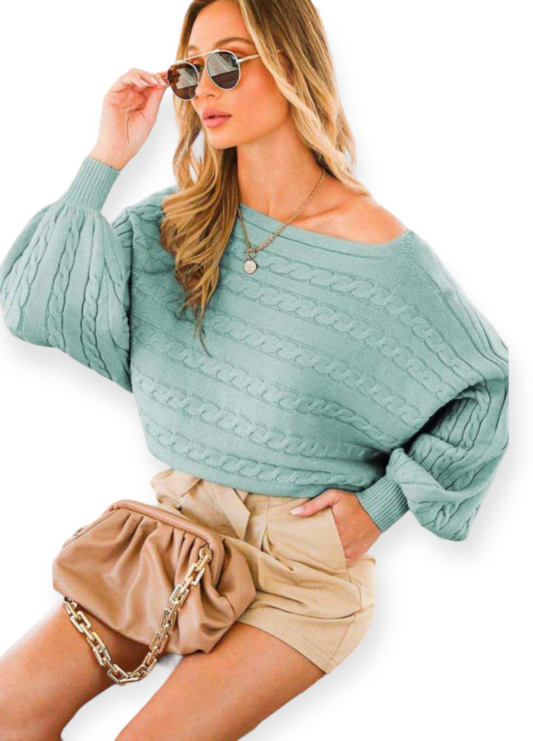 Soft Pastel Blue Dolman Sweater
