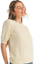Load image into Gallery viewer, Marie Rosa Puff Sleeve Sweater Top- Ivory
