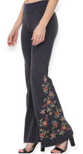 Load image into Gallery viewer, Harmony&#39;s Embroiderd  Flare Yogi Pants- Navy
