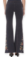 Load image into Gallery viewer, Harmony&#39;s Embroiderd  Flare Yogi Pants- Navy
