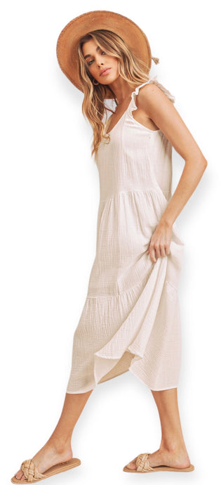White Flowy Maxi Dress