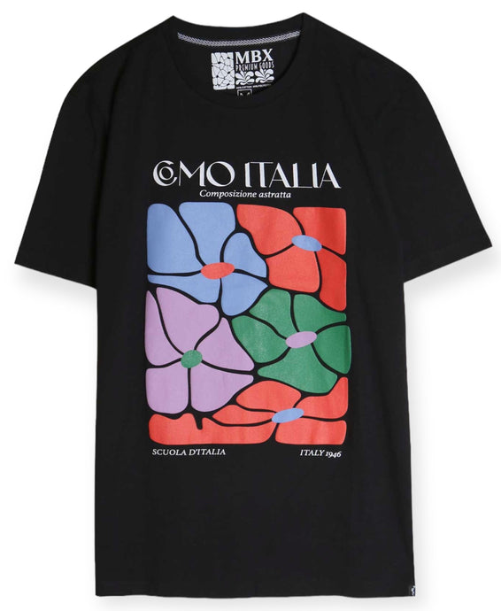 Italia Monterey Floral Spring/ Summer Shirt- Black