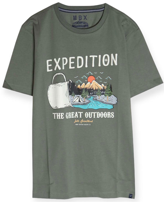 Great Outdoors Graphic T-Shirt- Olive
