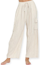 Load image into Gallery viewer, Coastal Linen High Rise Cargo Pants
