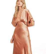Load image into Gallery viewer, Classic Elegant Rose Gold Satin Maxi Dress

