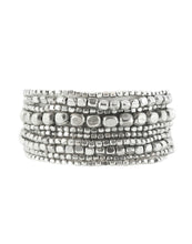Load image into Gallery viewer, Silver Layers Beaded Bracelet With Accent Charm
