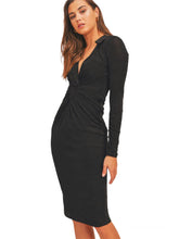 Load image into Gallery viewer, Evening Cocktail Midi Dress- Black
