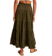 Load image into Gallery viewer, Paloma Tiered Maxi Skirt- Dark Olive
