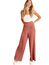 Load image into Gallery viewer, Cinnamon Ribbed High Waisted Flare Bottoms
