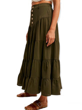 Load image into Gallery viewer, Paloma Tiered Maxi Skirt- Dark Olive
